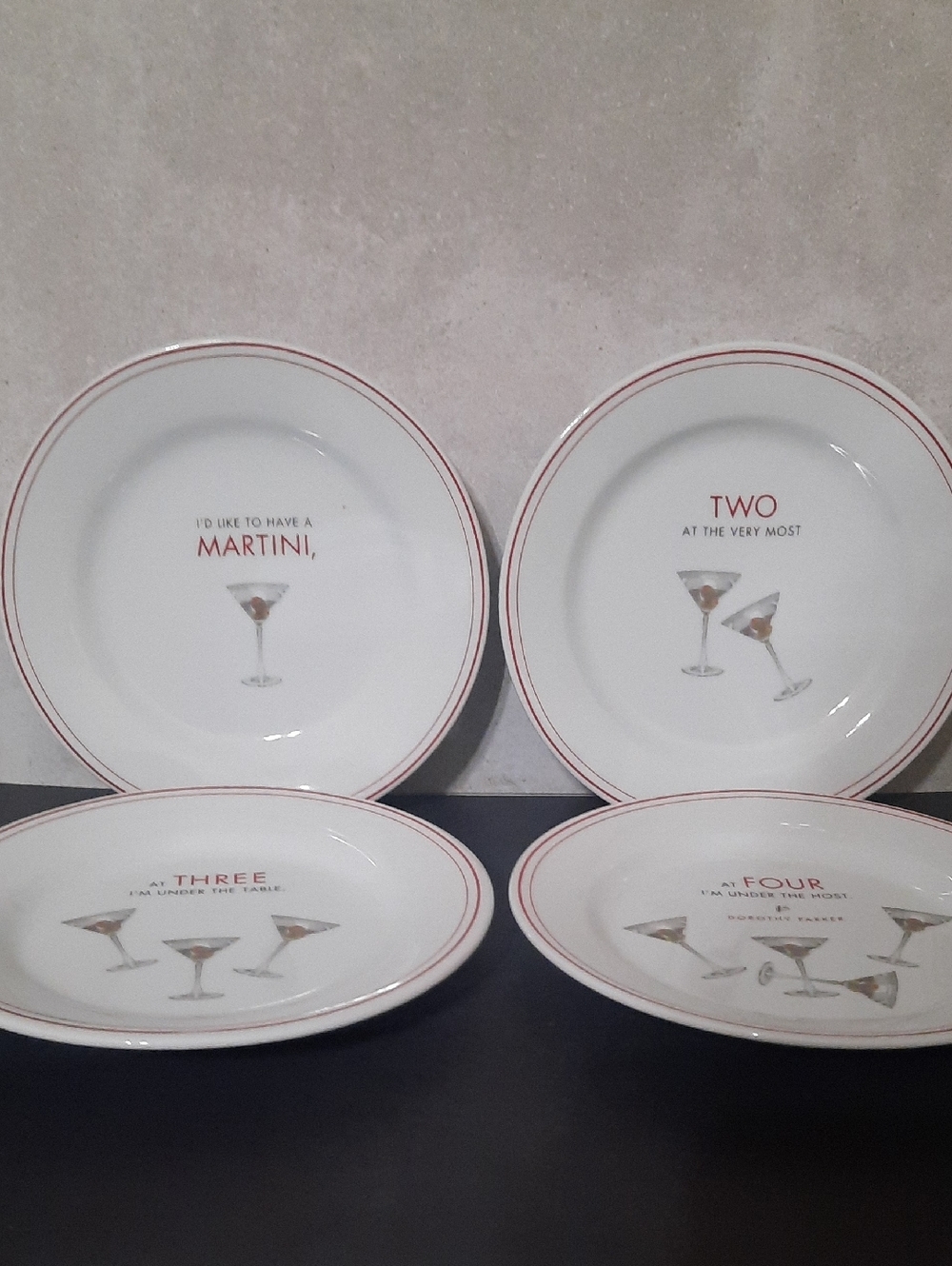 Restoration Hardware Dorothy Parker Martini Appetizer Plates